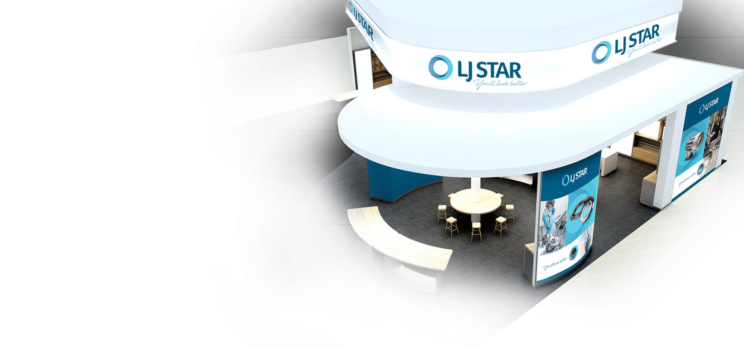 3d render exhibition stand design