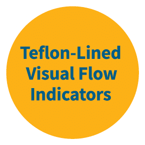 Teflon-Lined Visual Flow Indicators